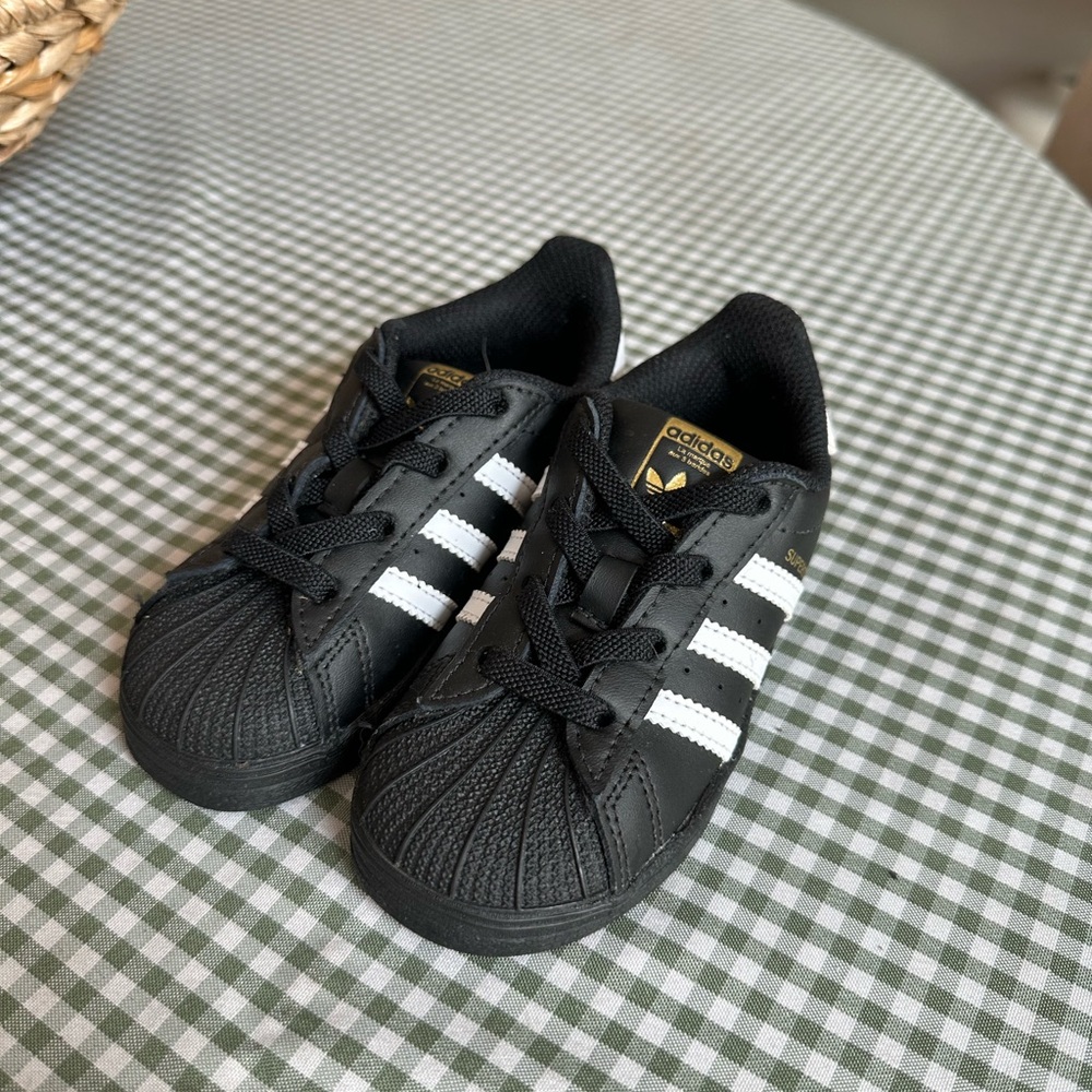 Adidas Black and White Superstar Sneakers